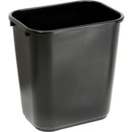 GLOBAL EQUIPMENT 28-1/8 Qt. Plastic Wastebasket - Black 2818BK